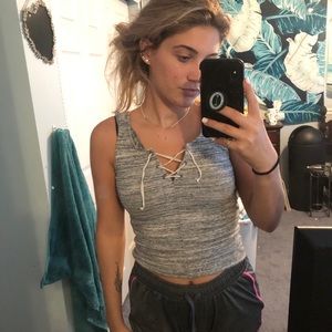 Grey crop top/tank top